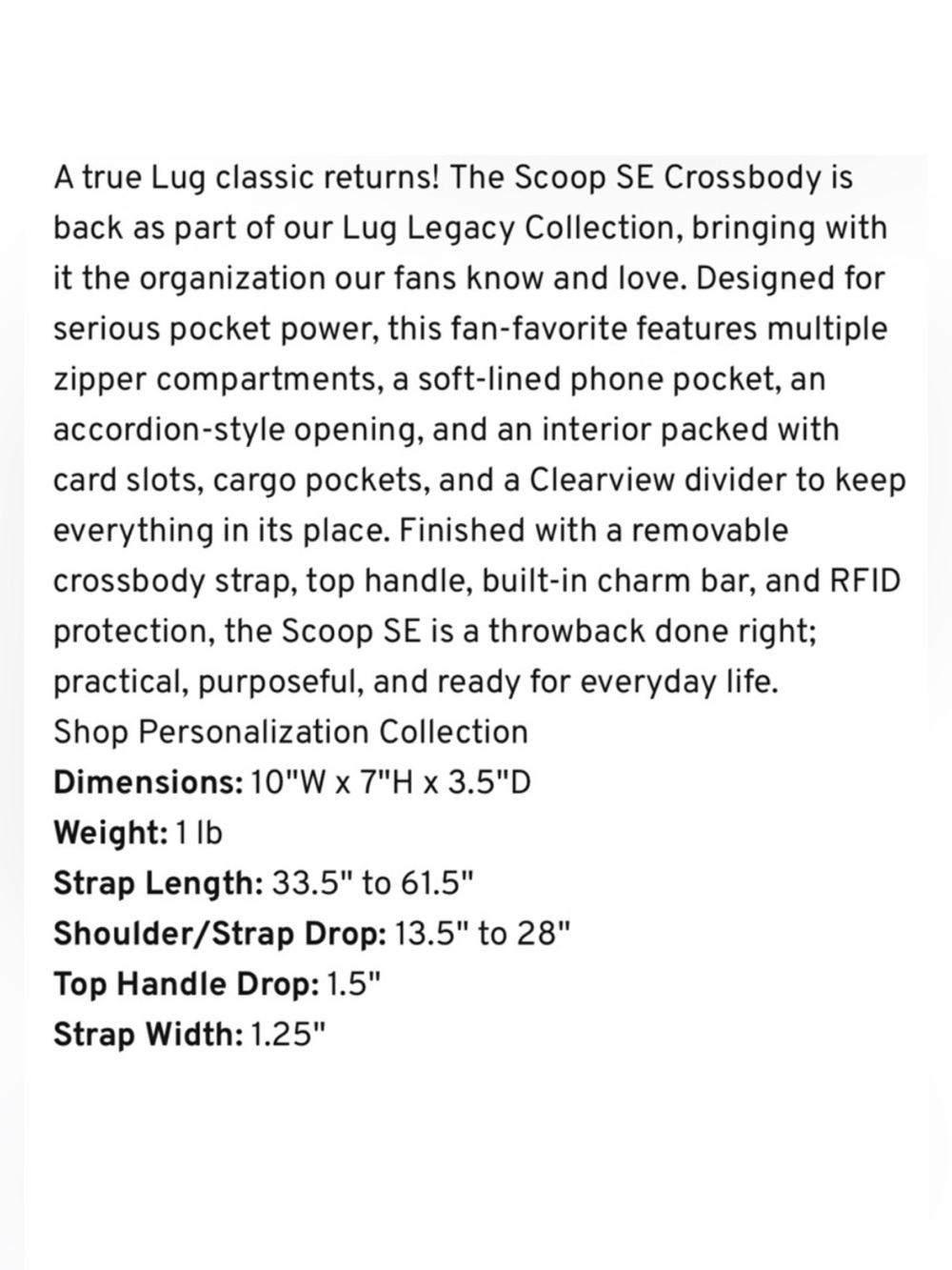 NWT Lug Legacy Collection Scoop SE Crossbody Bag in Rosy Glow - Picture 10 of 11